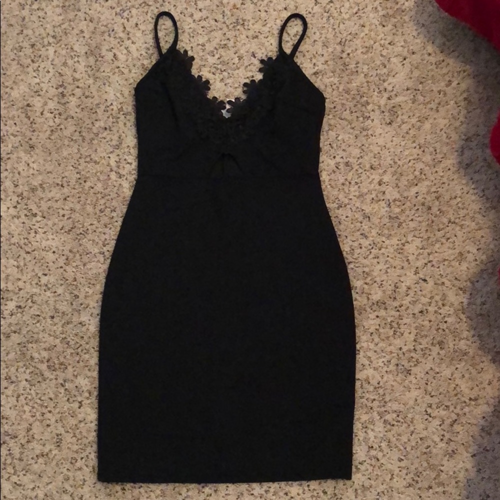Miss Selfridge bodycon dress with lace cutouts
